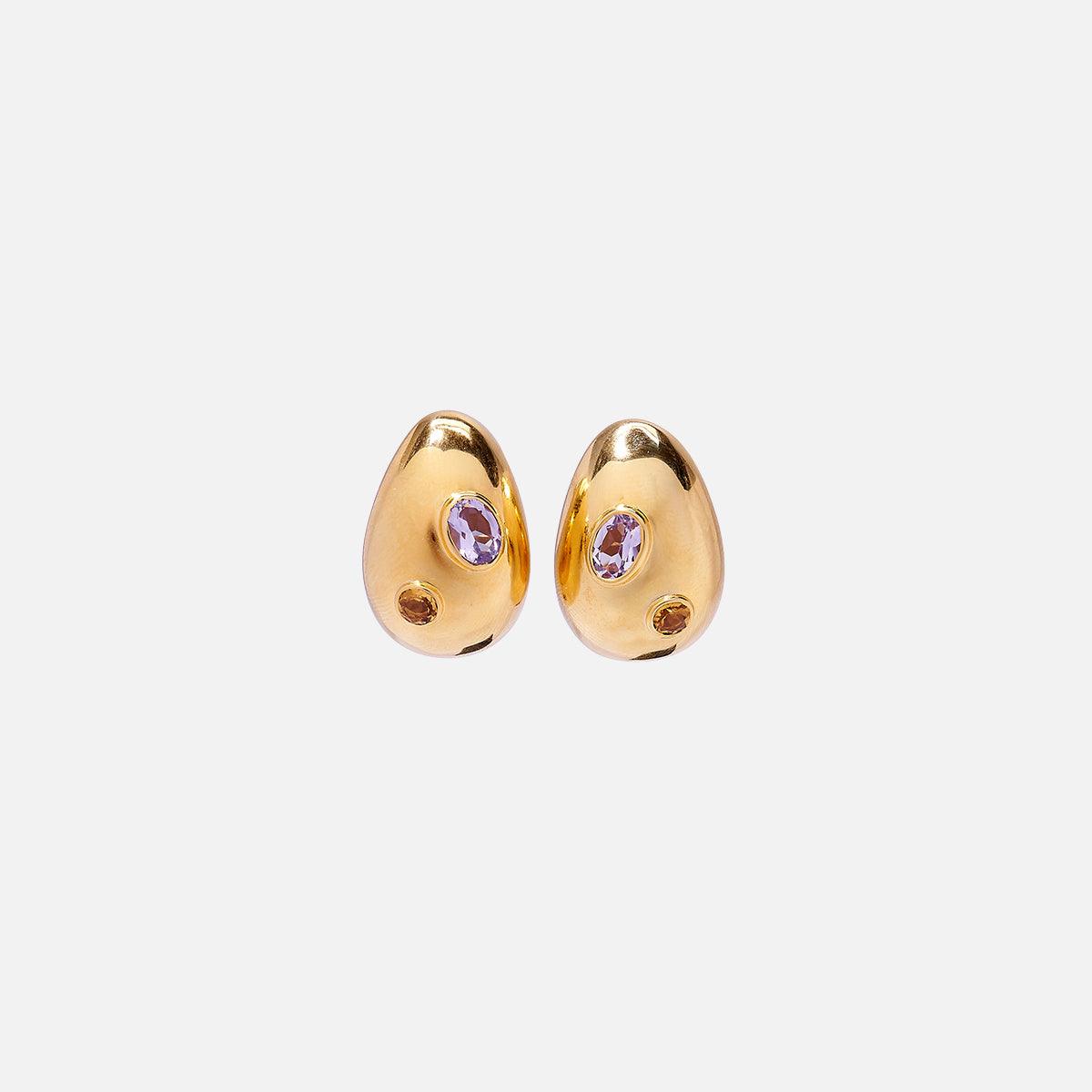 Mini Arp Earrings, Gold - At Present