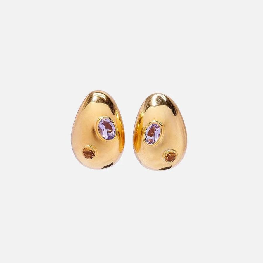 Mini Arp Earrings, Gold - At Present