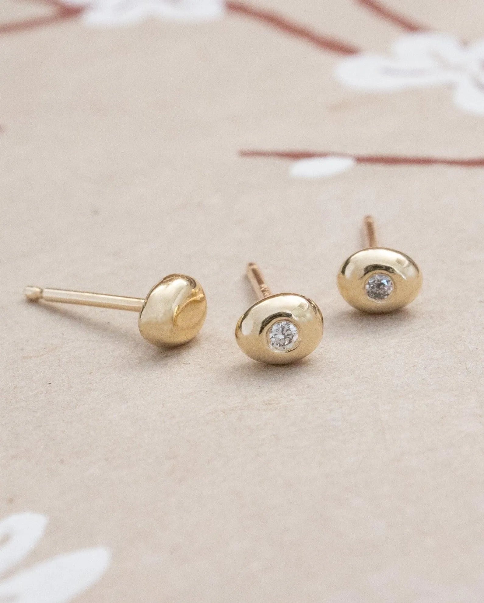 Plain Petite Pebble Studs - At Present