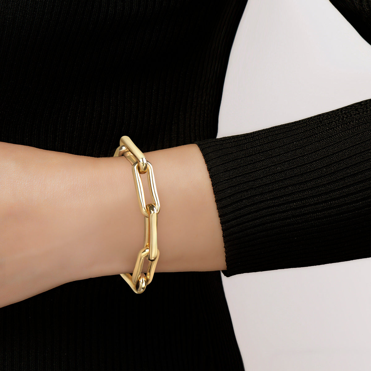 Milano Elongated Chunky Pinched Link Bracelet