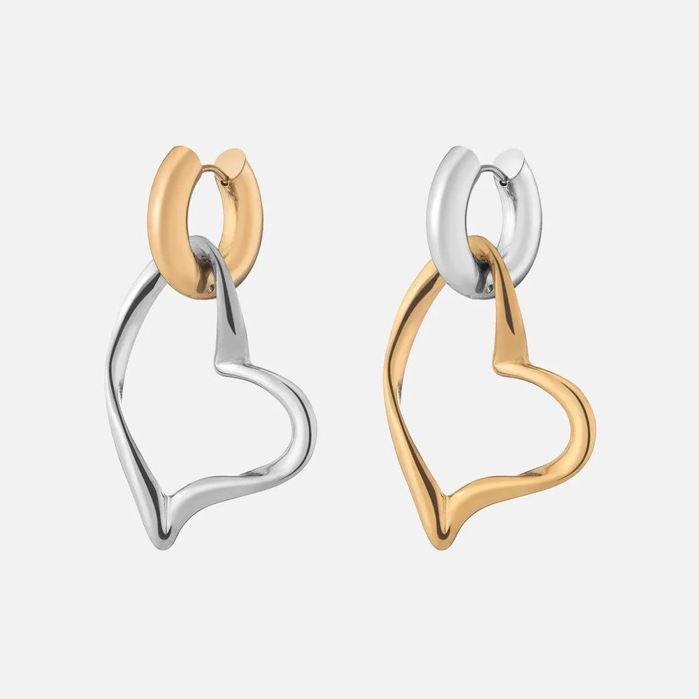 Heavy Metal Heart Earrings by NOTTE - At Present Jewelry