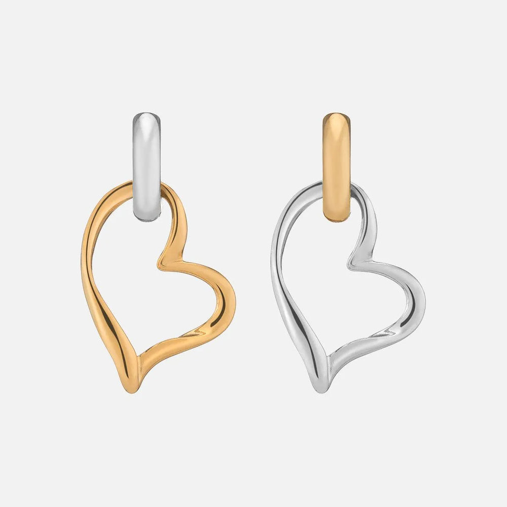 Heavy Metal Heart Earrings by NOTTE - At Present Jewelry
