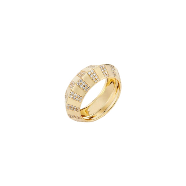 Pinstripe Strength Chubby Knife Edge Diamond Ring by Ri Noor - At Present Jewelry