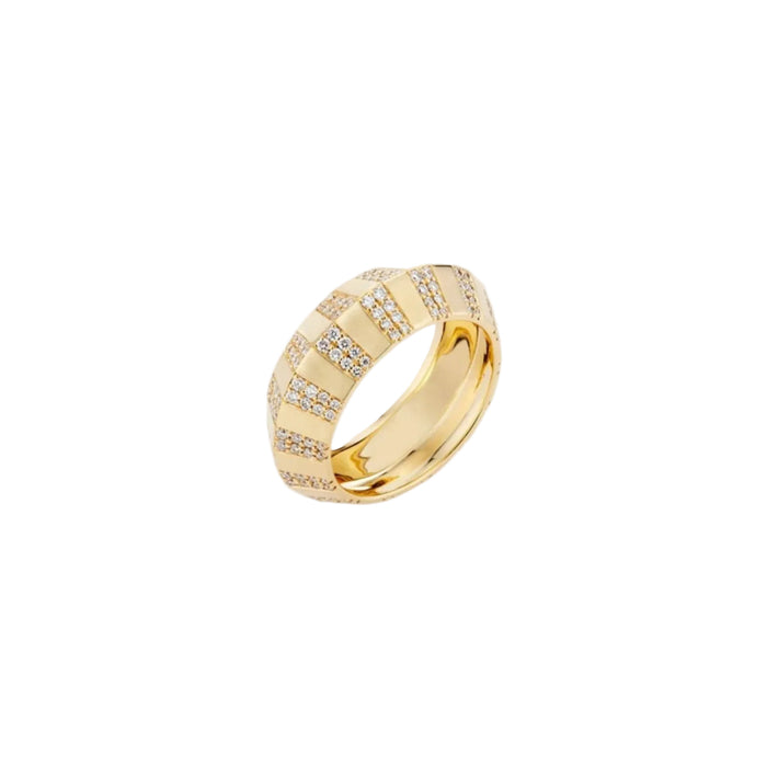 Pinstripe Strength Chubby Knife Edge Diamond Ring by Ri Noor - At Present Jewelry