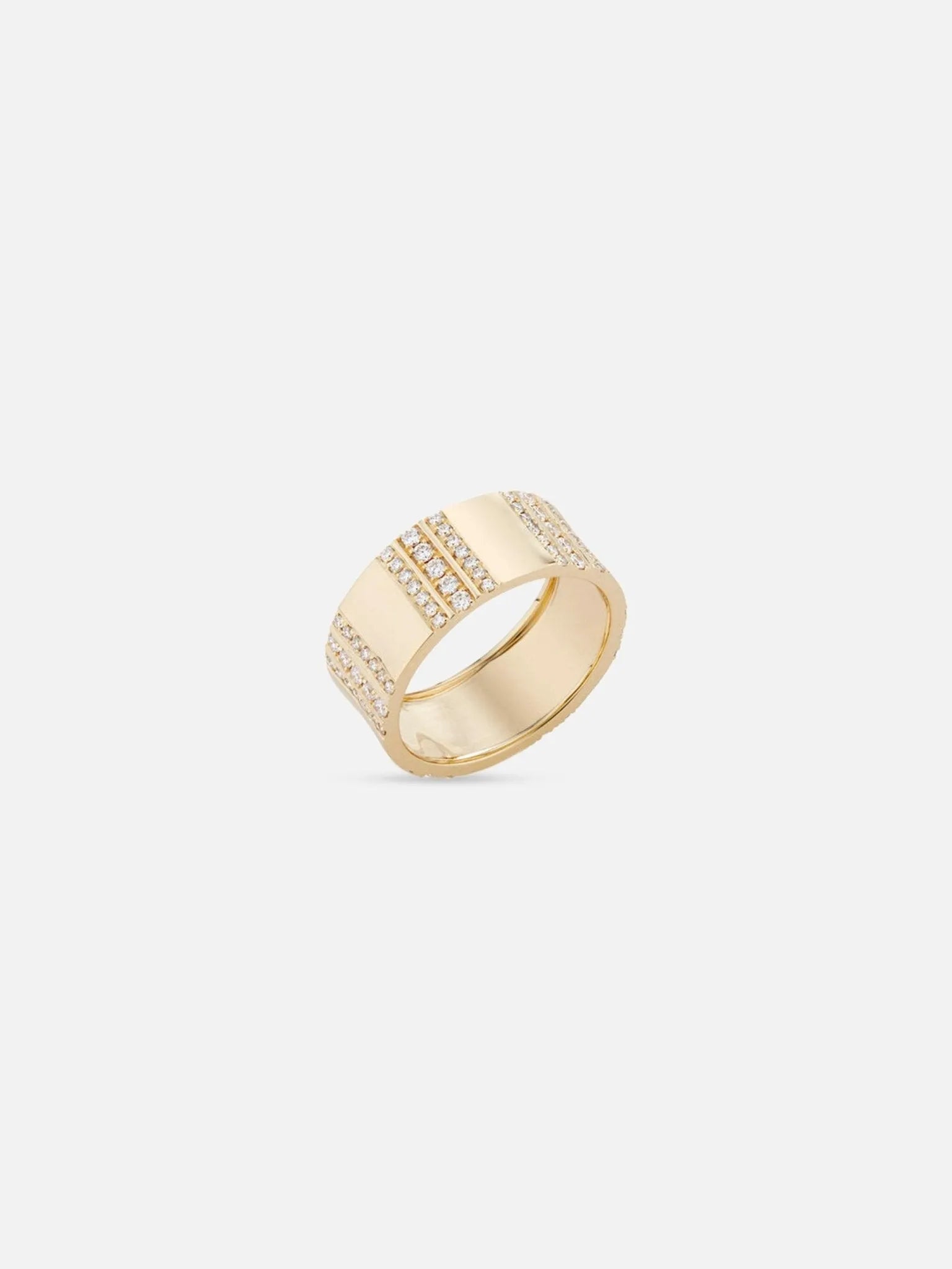 Pinstripe Strength Diamond Cigar Band Ring - At Present