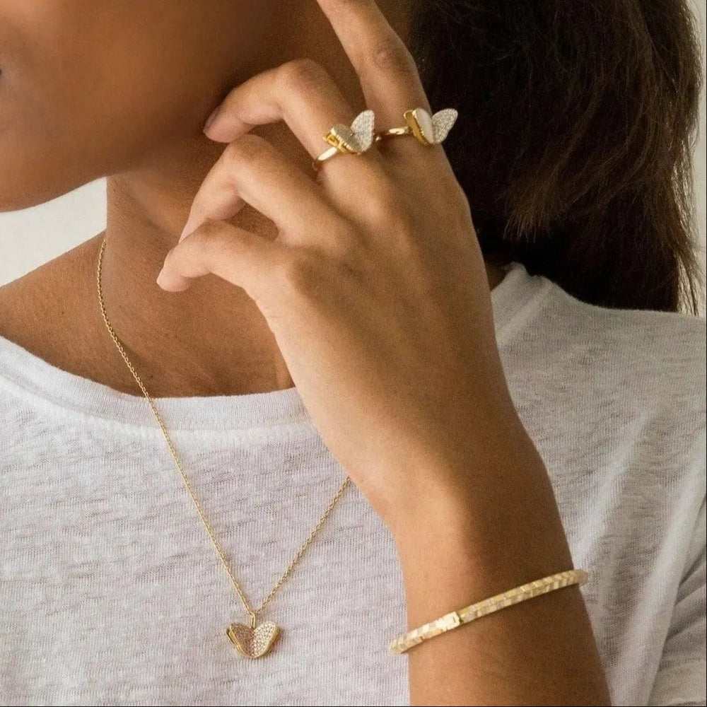 Pinstripe Strength Knife Edge Diamond Bangle Bracelet by Ri Noor - At Present Jewelry