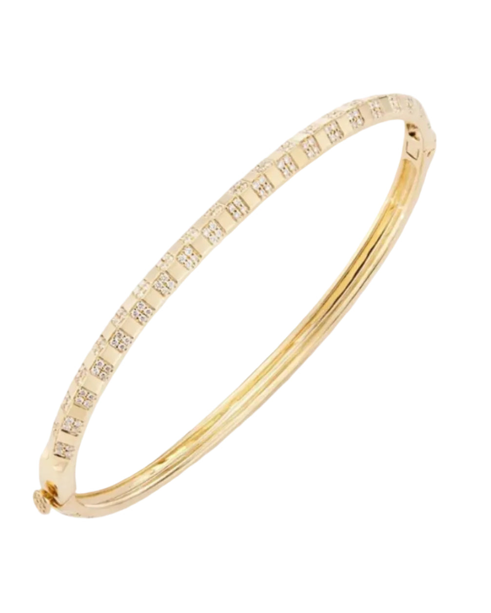 Pinstripe Strength Knife Edge Diamond Bangle Bracelet by Ri Noor - At Present Jewelry