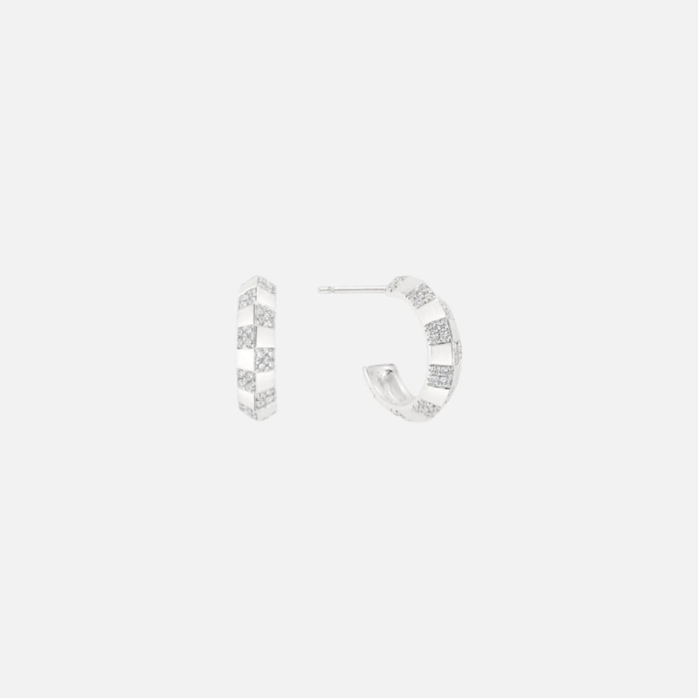 Pinstripe Strength Knife Edge Diamond Earring by Ri Noor - At Present Jewelry