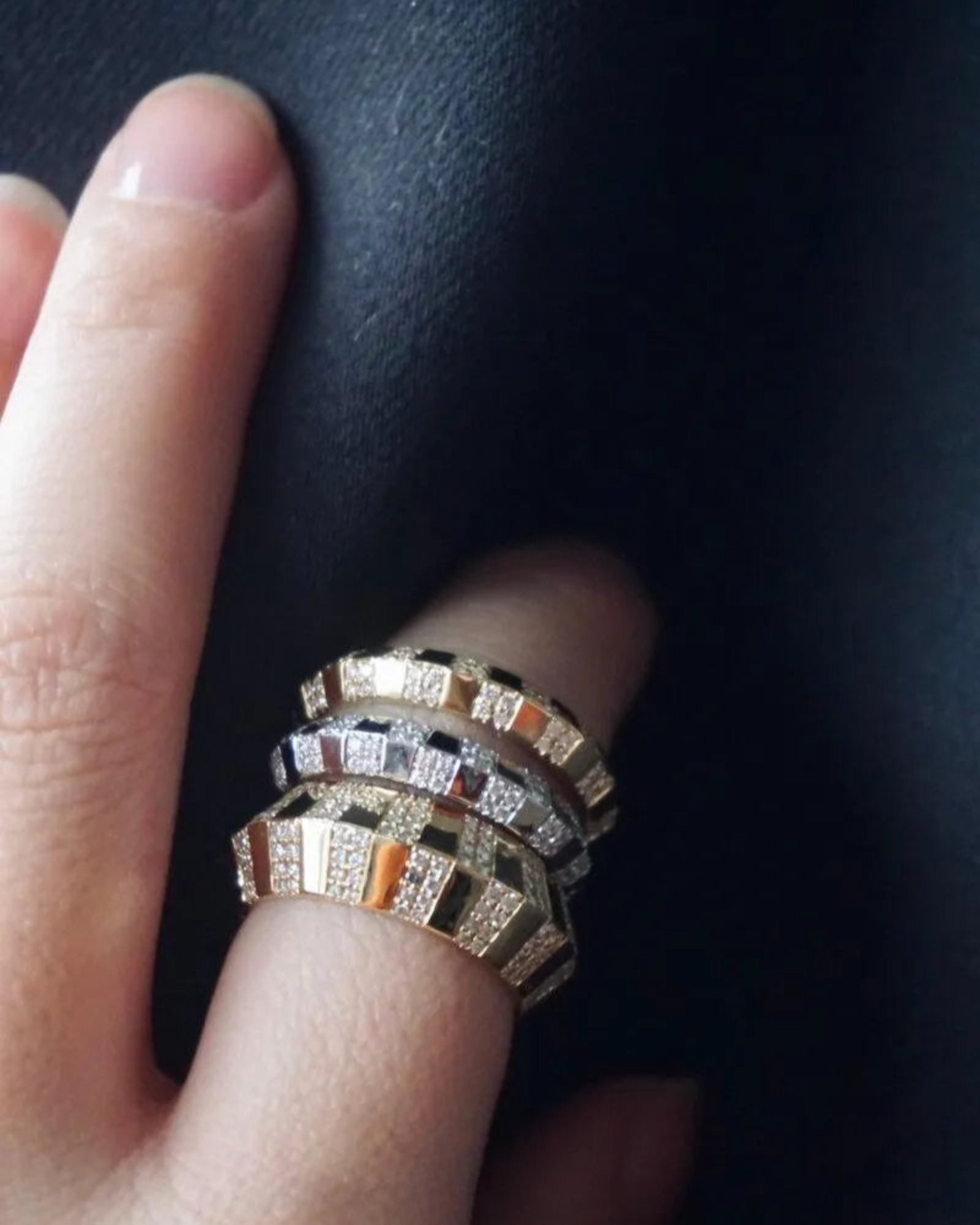 Pinstripe Strength Knife Edge Diamond Ring by Ri Noor - At Present Jewelry