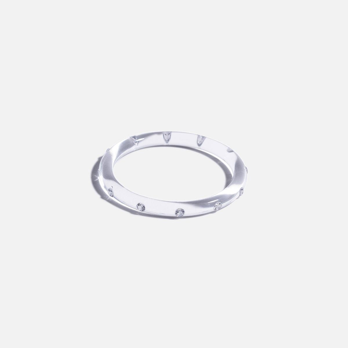 Sarah Noor Thin Lucid Bangle, Clear - At Present Jewelry