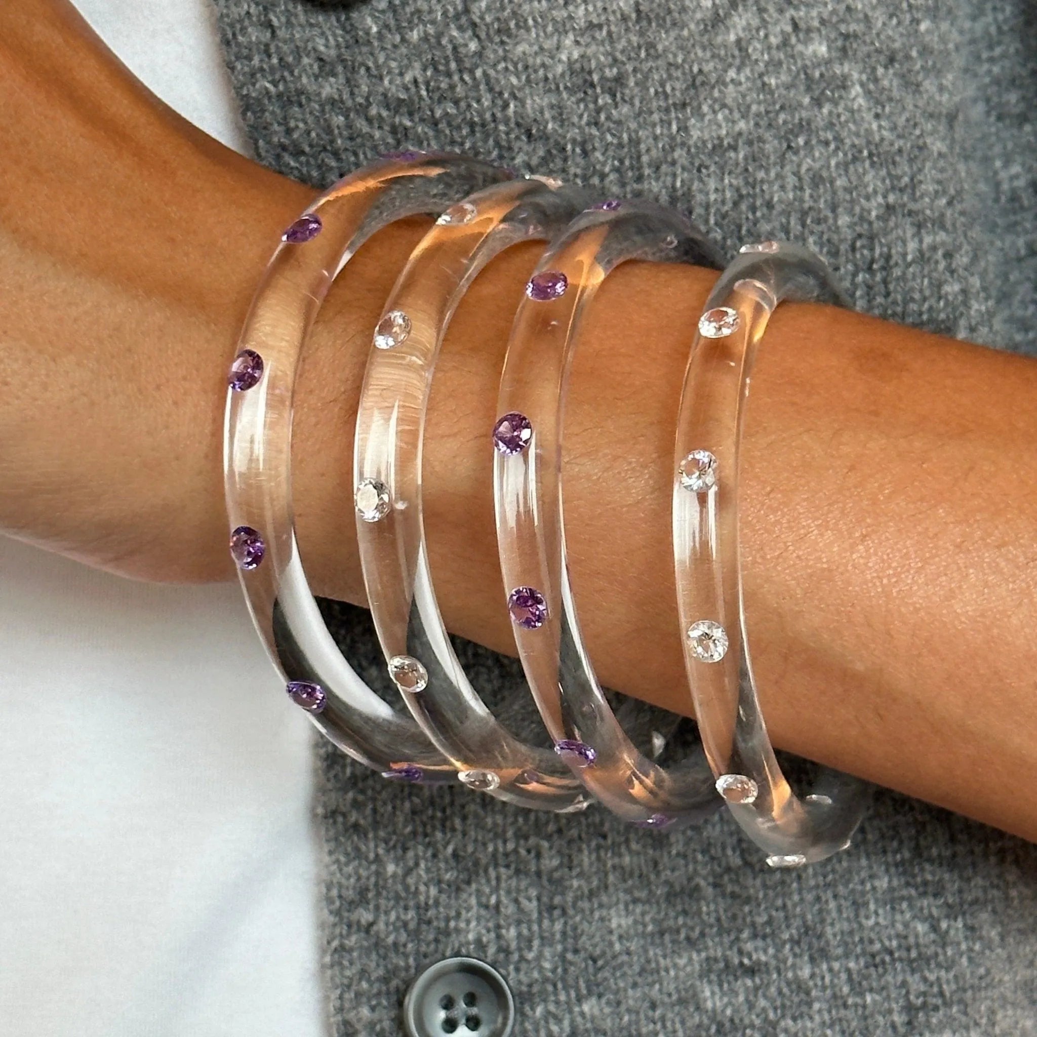 Thin Lucid Bangle, Purple - At Present