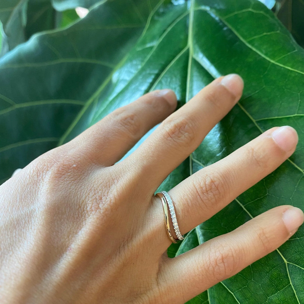 Bossa Nova Band &amp; Diamond Ring Set by Selin Kent - At Present Jewelry