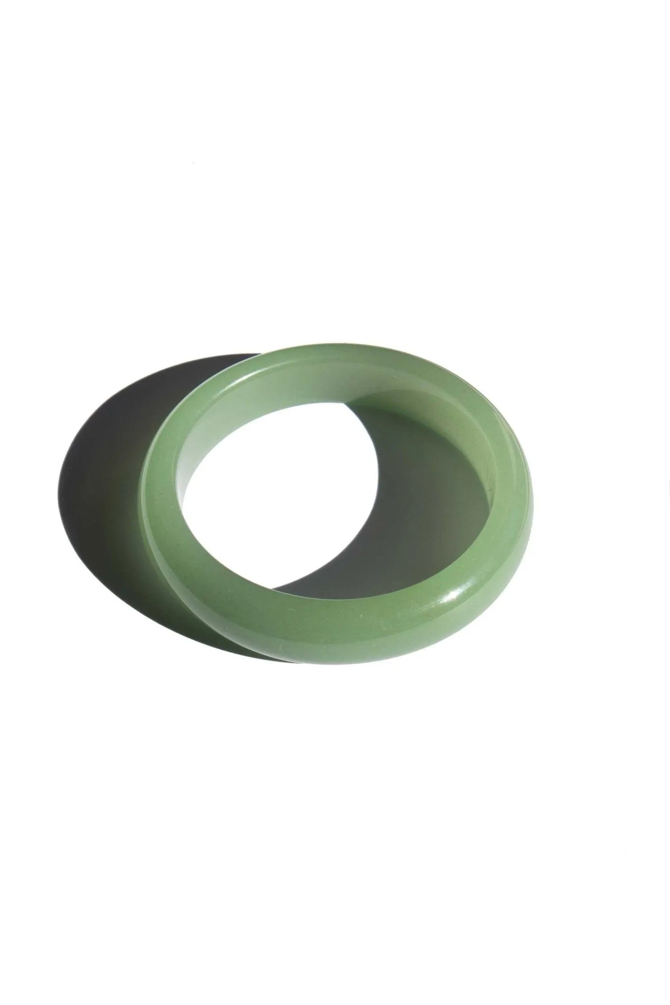 Smoke, Light Green Jade Stone Bangle - At Present