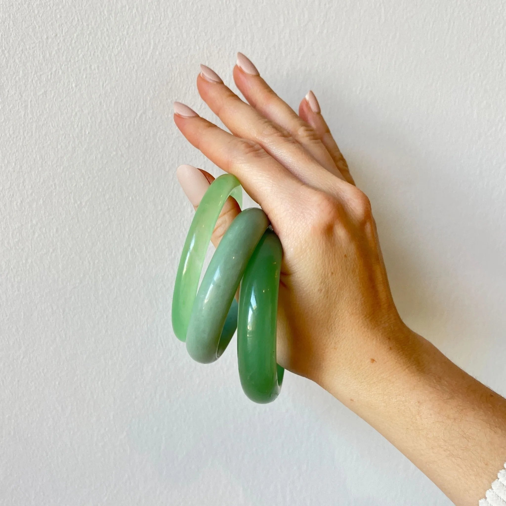 Tennis, Green Jade Bangle - At Present