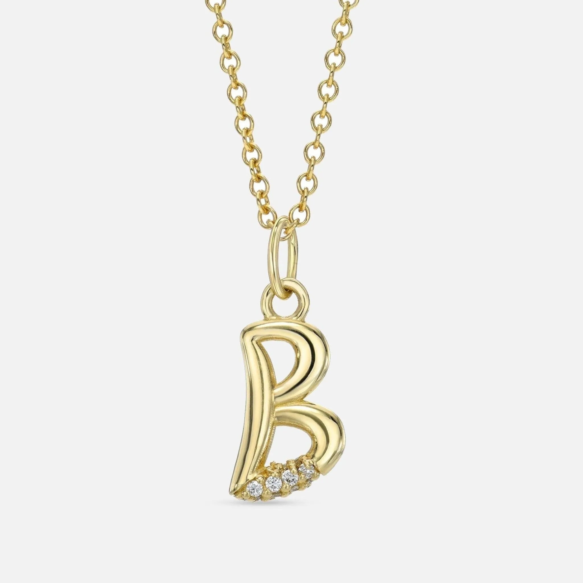 Alphabet Charm Necklace with Diamonds - At Present