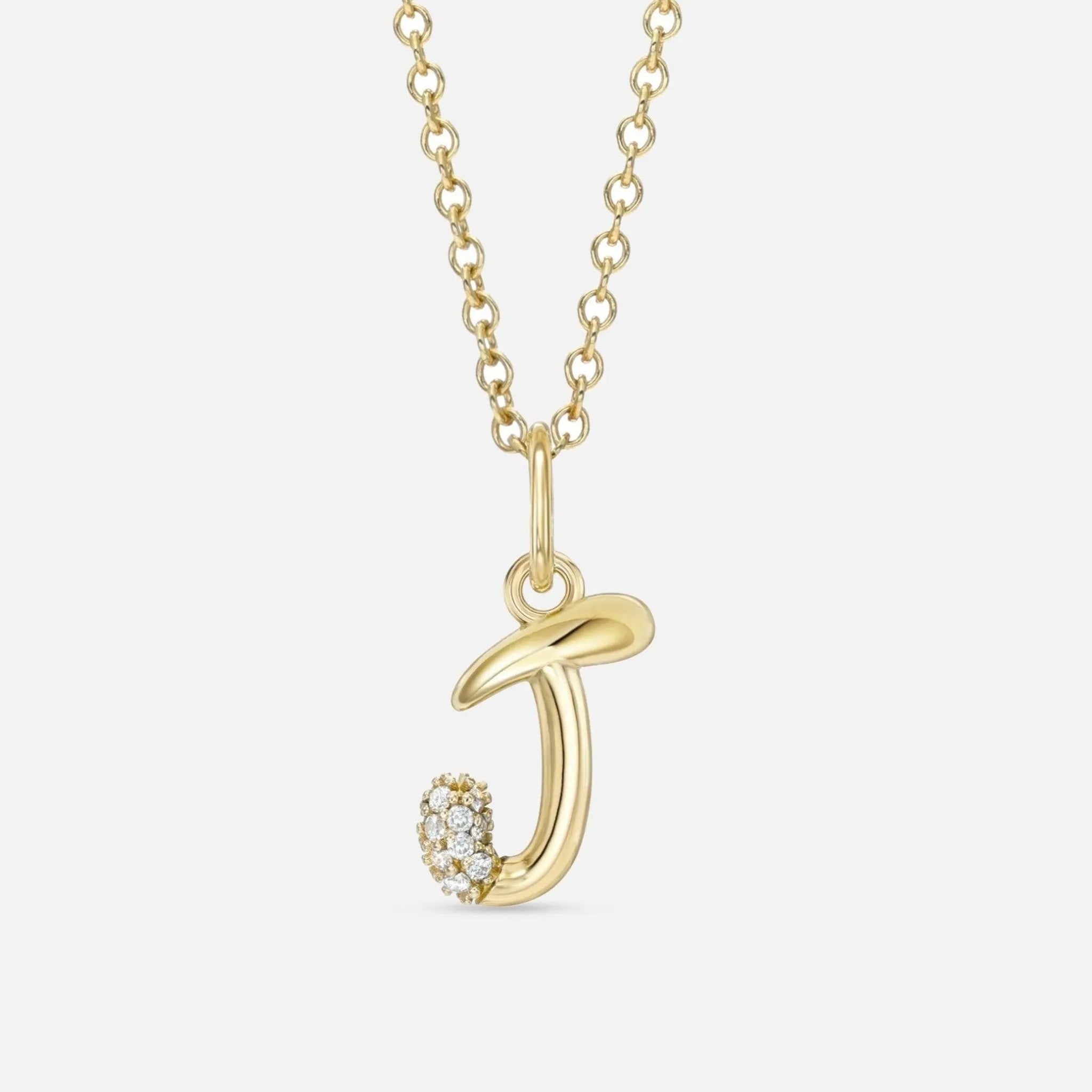 Alphabet Charm Necklace with Diamonds - At Present