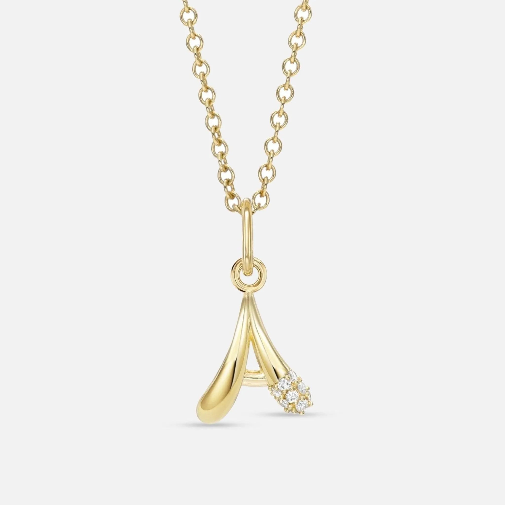 Alphabet Charm Necklace with Diamonds - At Present