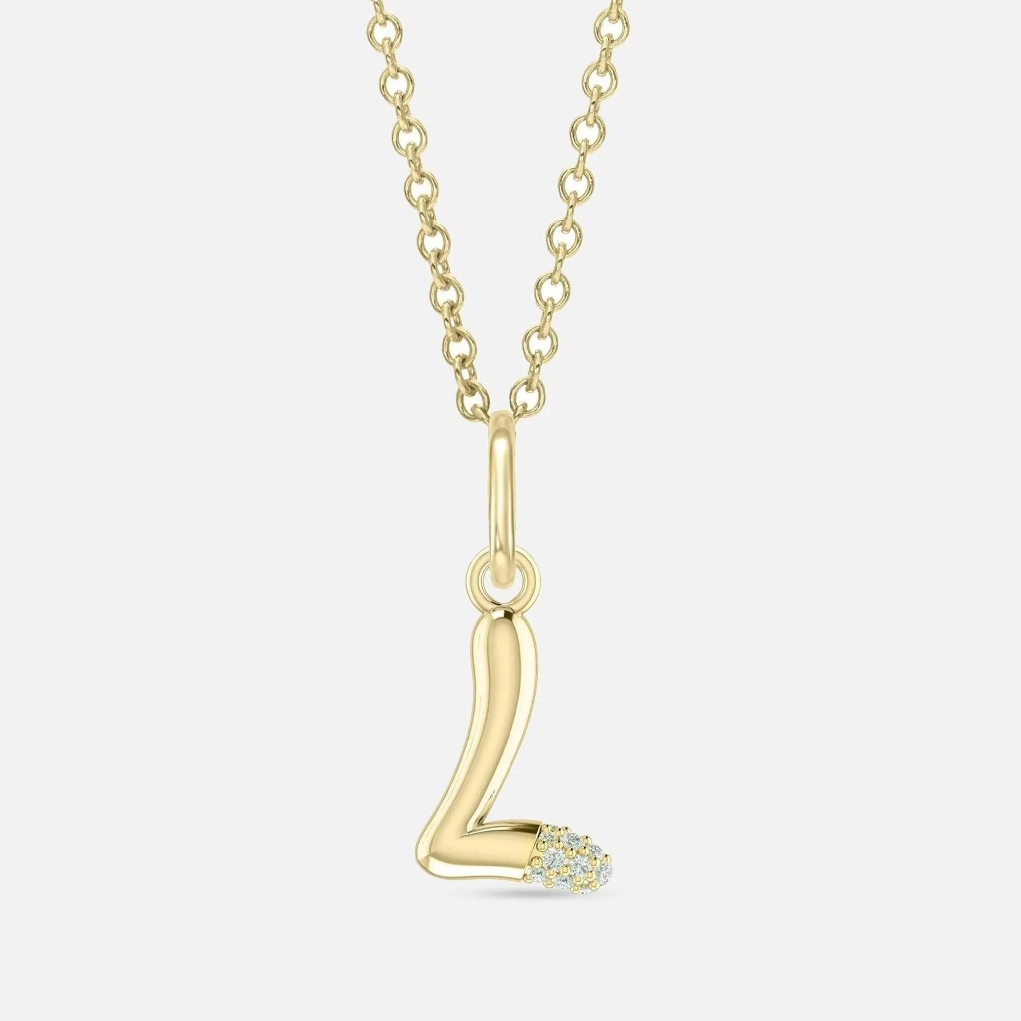 Alphabet Charm Necklace with Diamonds - At Present