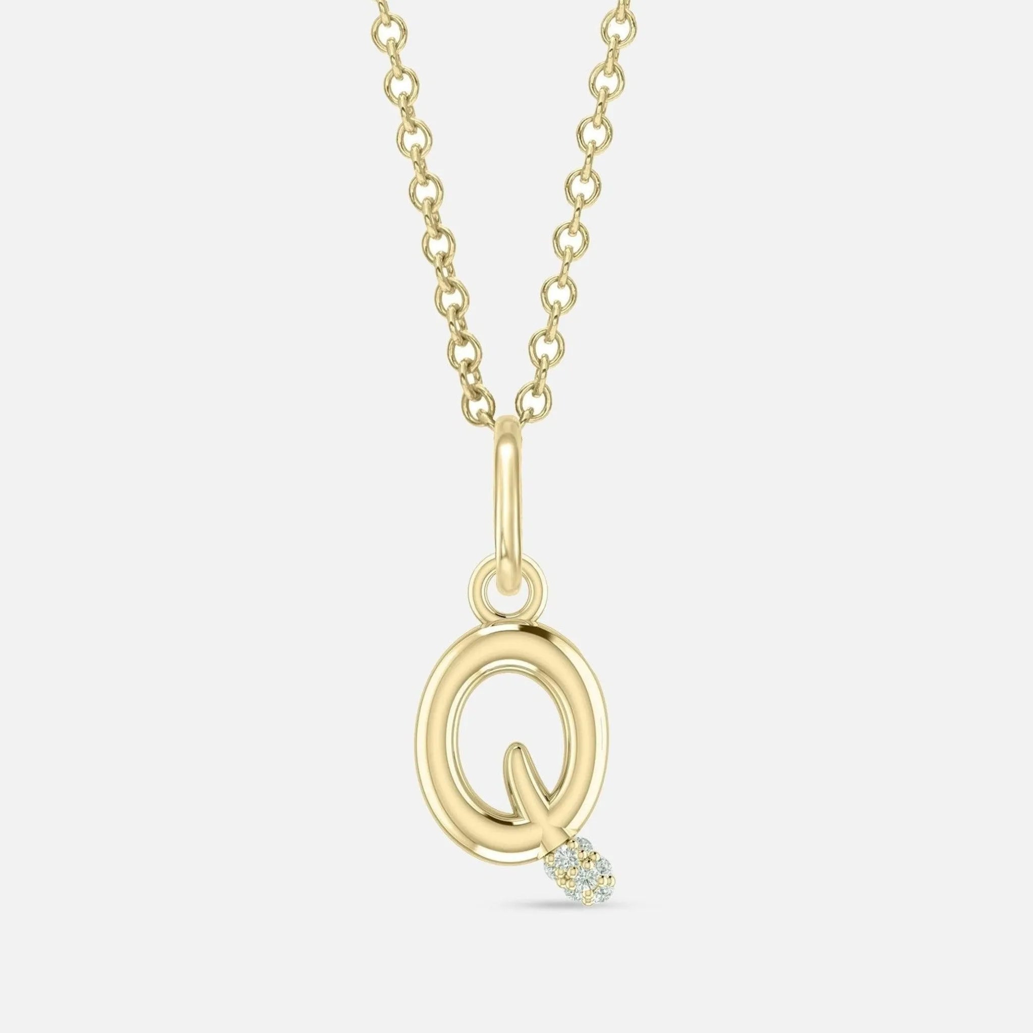 Alphabet Charm Necklace with Diamonds - At Present