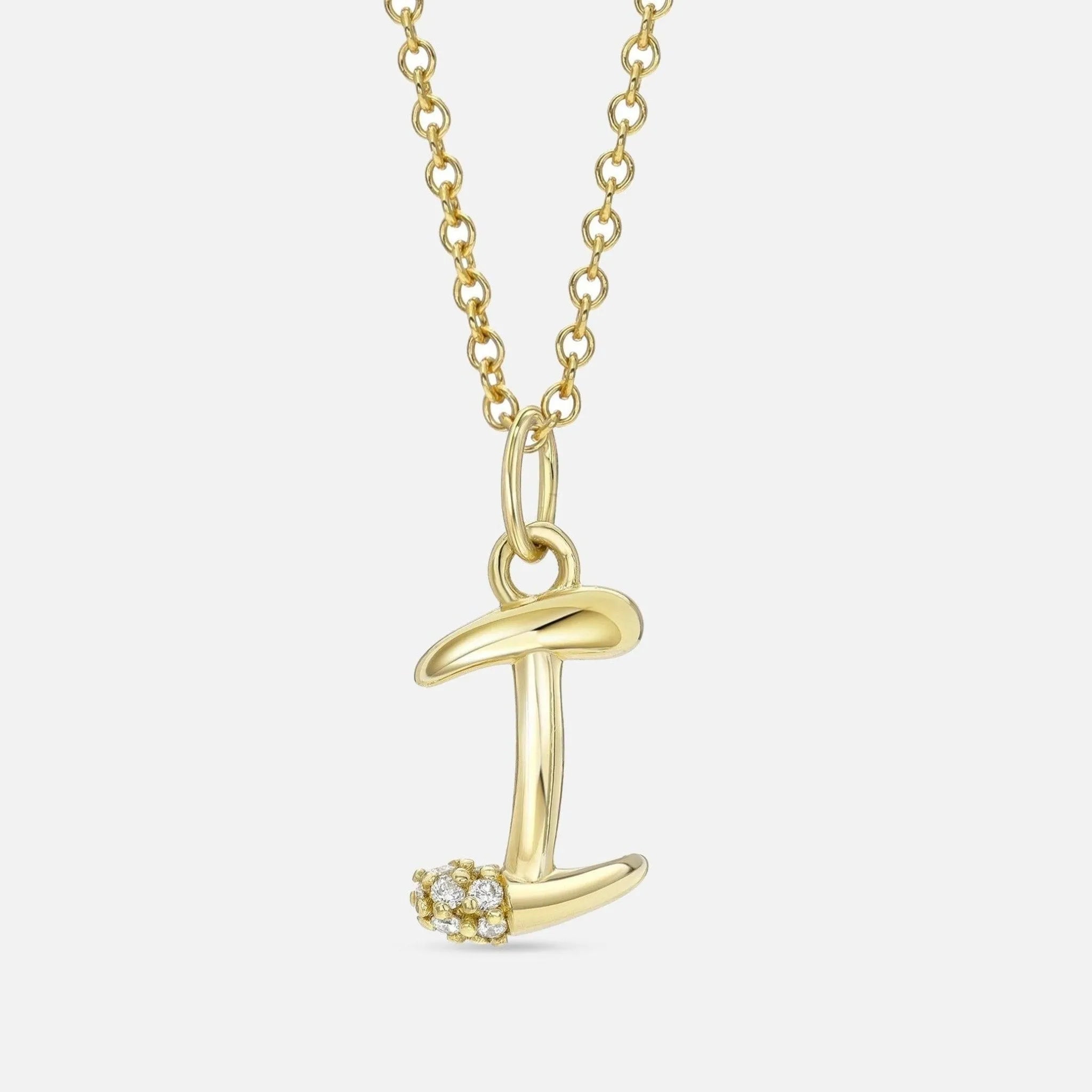 Alphabet Charm Necklace with Diamonds - At Present