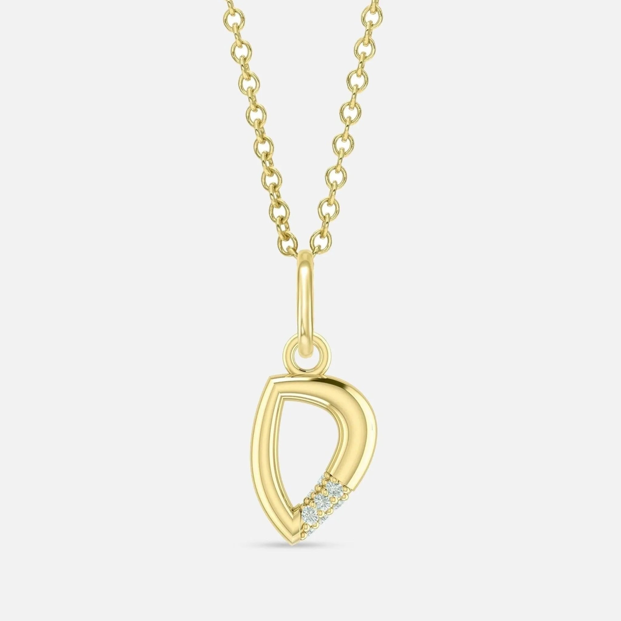 Alphabet Charm Necklace with Diamonds - At Present