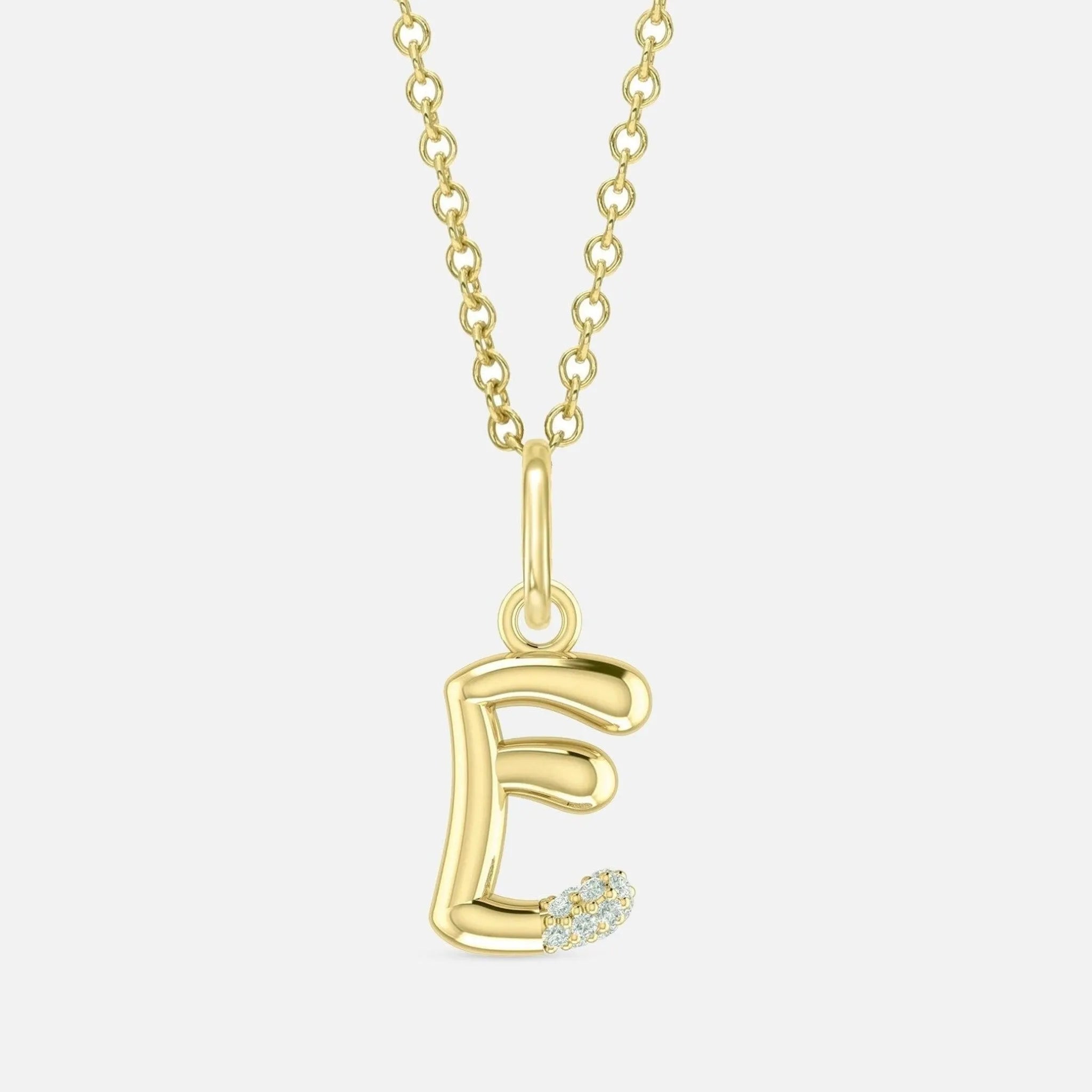 Alphabet Charm Necklace with Diamonds - At Present