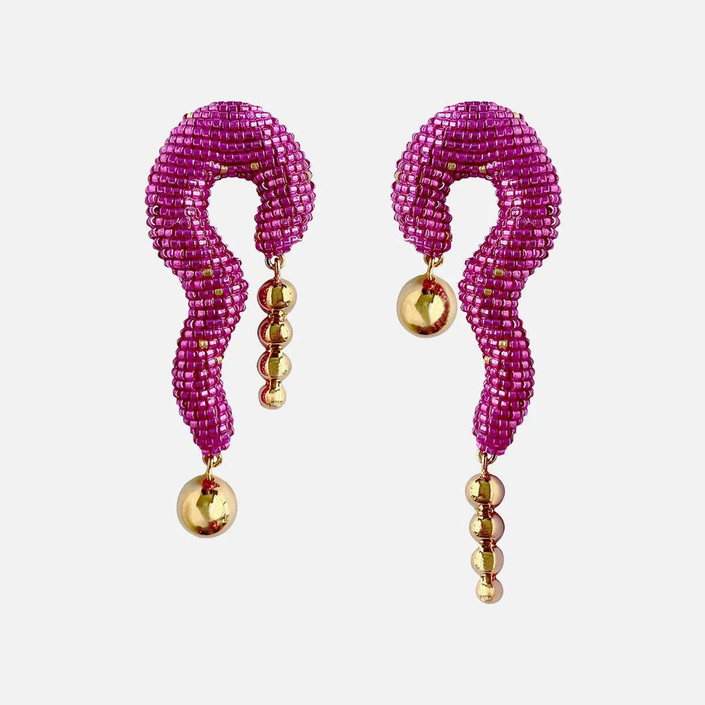 Sunset Earrings, Hot Pink by Susana Vega - At Present Jewelry