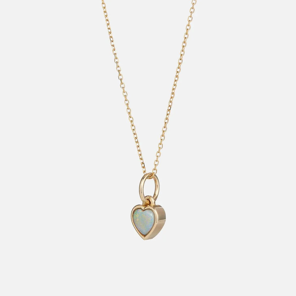 Opal Heart Pendant Necklace by Talon Jewelry - At Present Jewelry