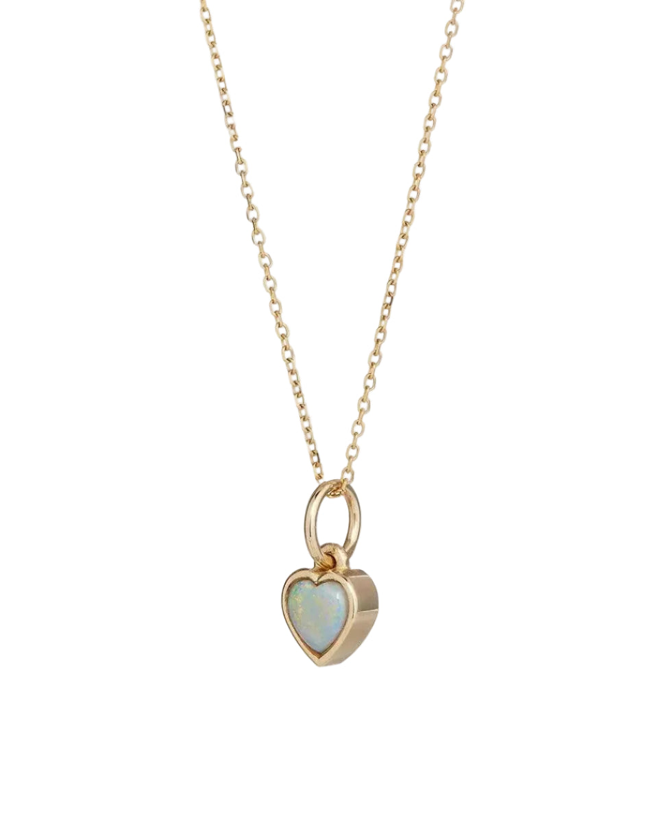 Opal Heart Pendant Necklace by Talon Jewelry - At Present Jewelry