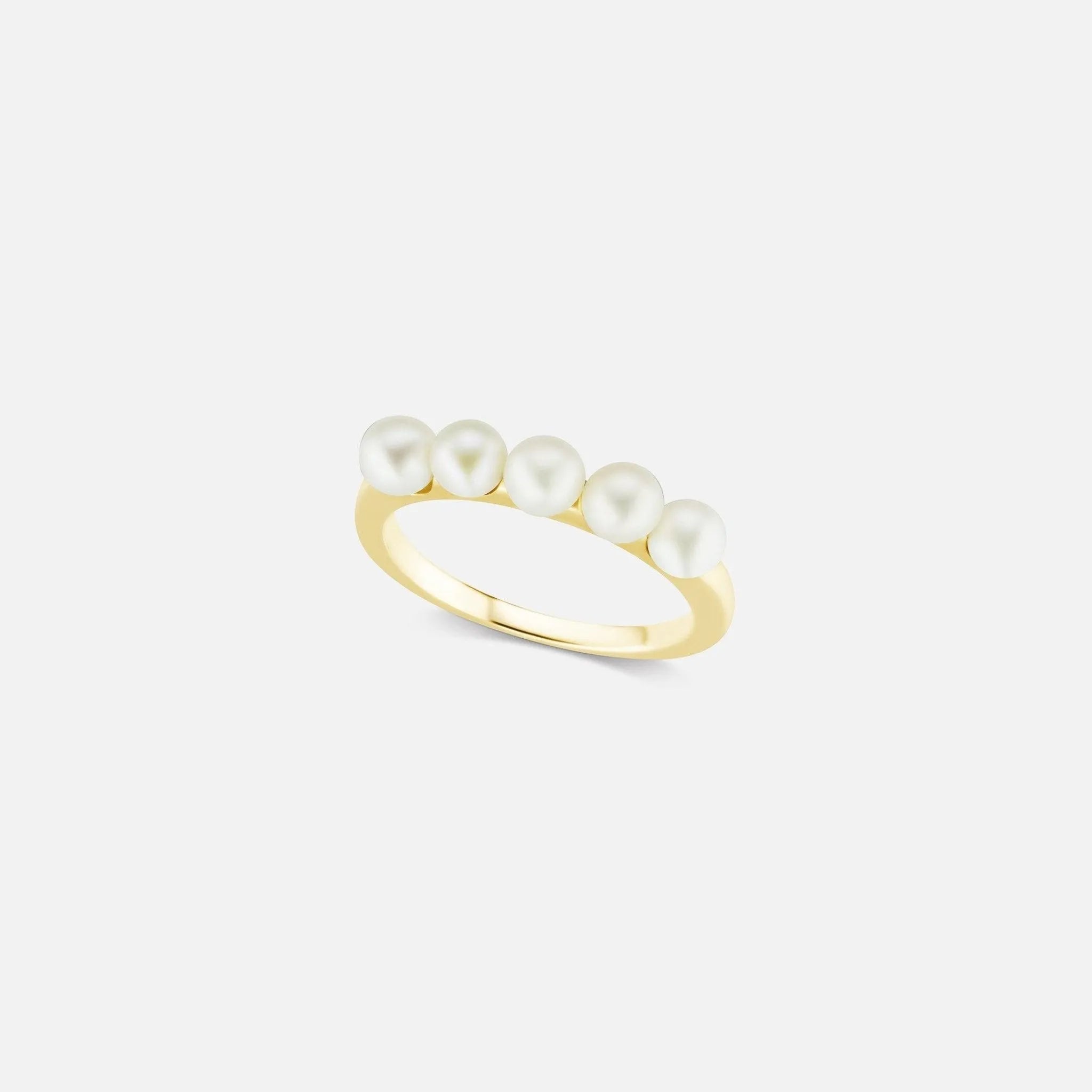 The Gold Multi Pearl Ring - At Present