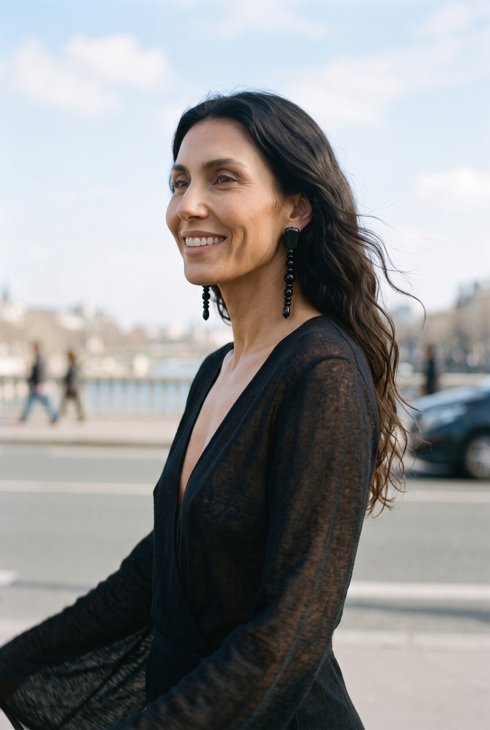 Noir Cascade Earrings
