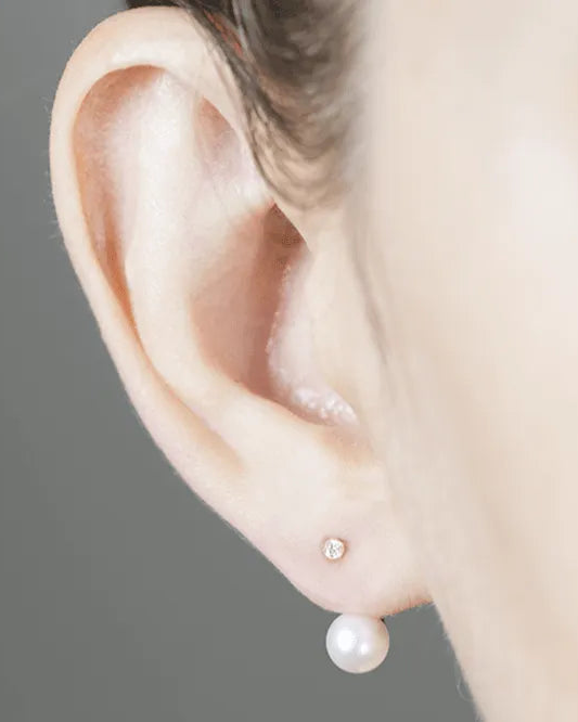Diamond Floater Ear Jackets by White/Space - At Present Jewelry
