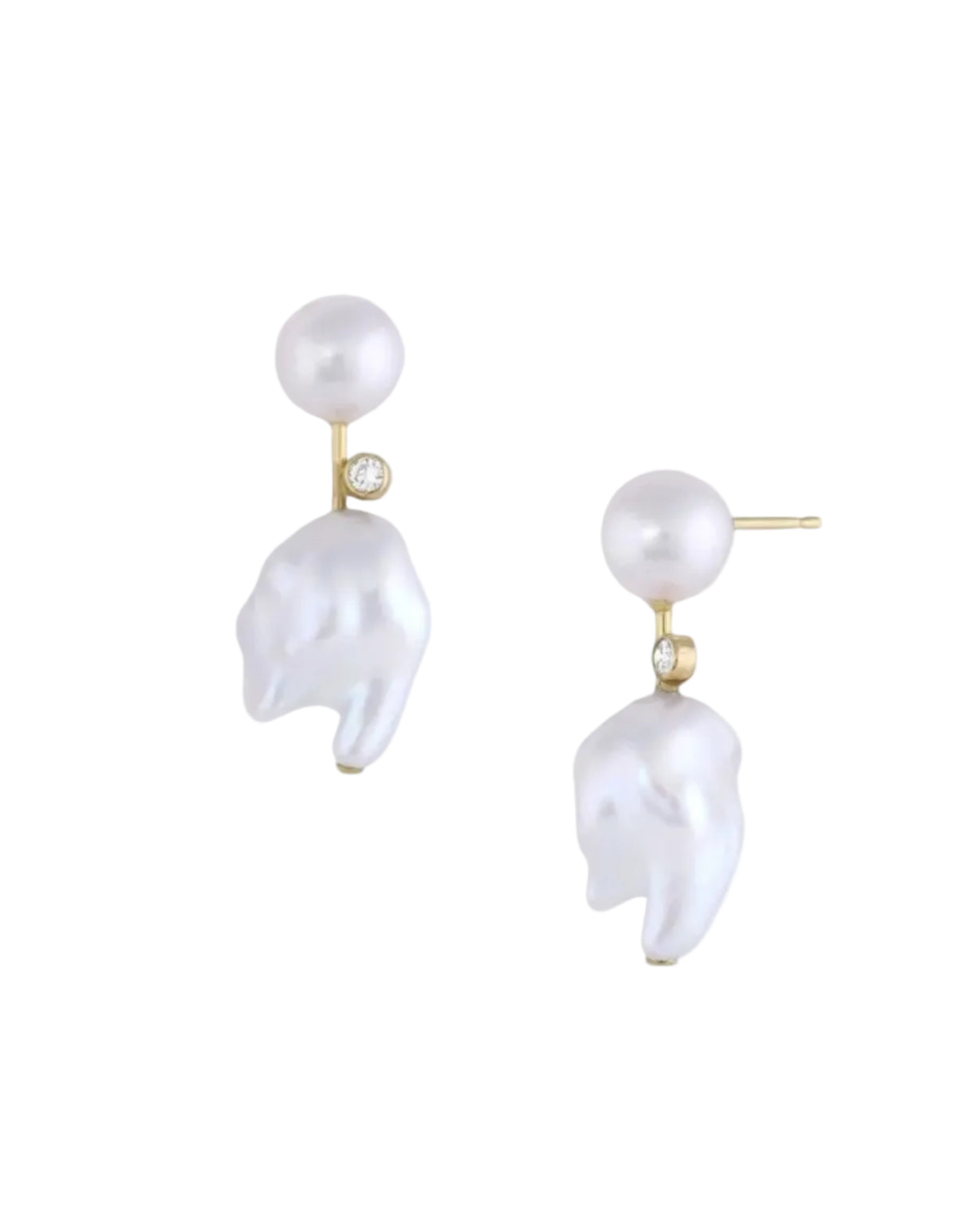 Diamond Mini Cloudbar Earrings by White/Space - At Present Jewelry