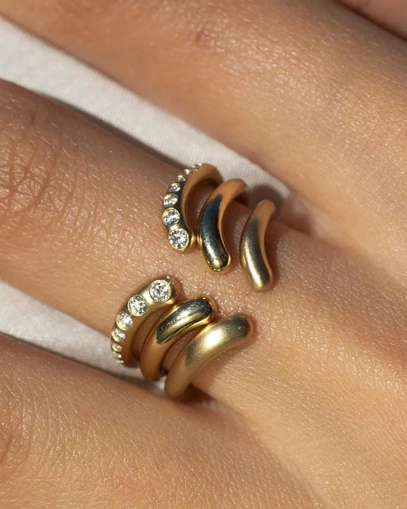 Diamond Nesting Cuff Ring by White/Space - At Present Jewelry