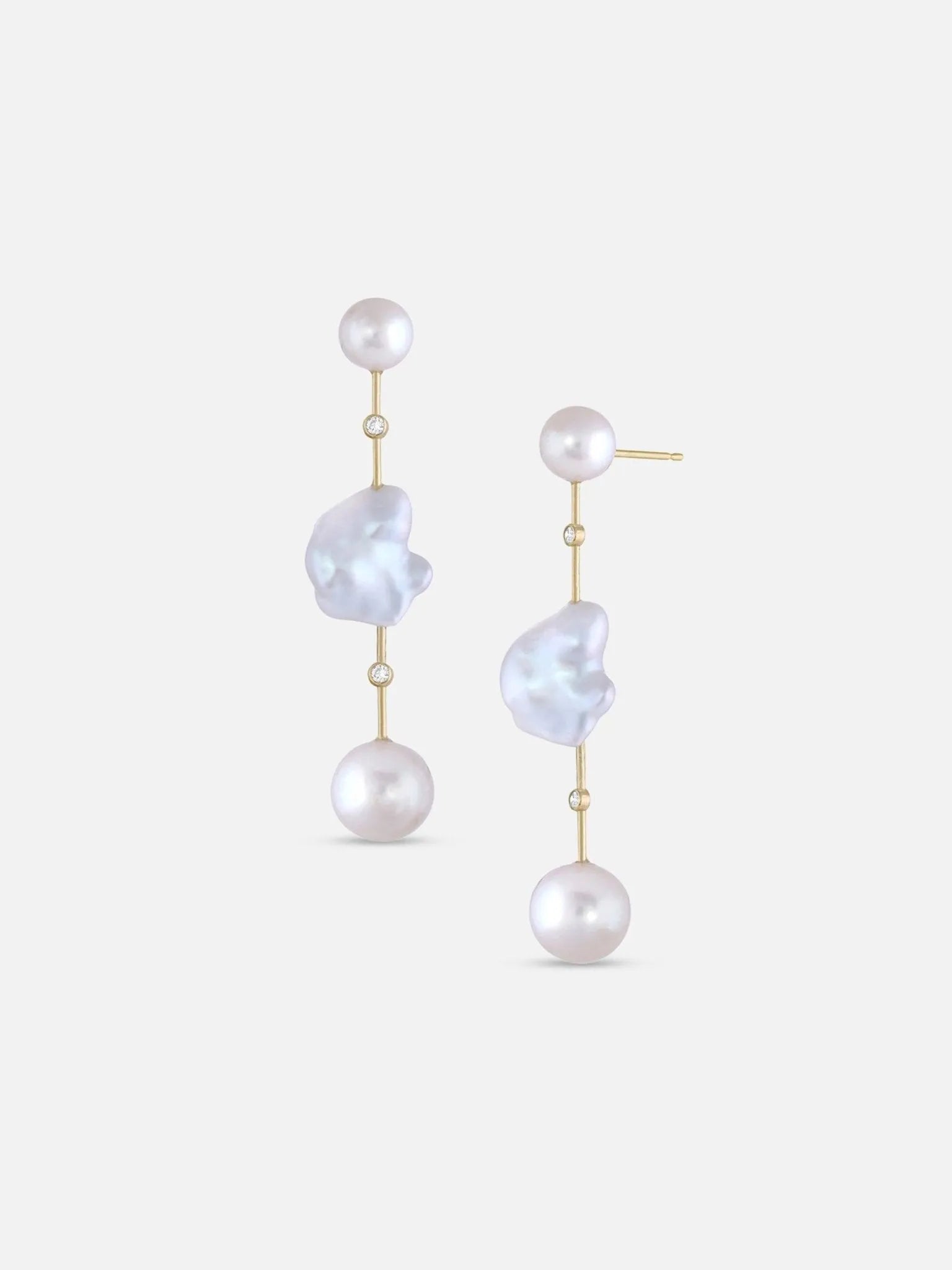 Diamond Round Cloudbar Earrings - At Present