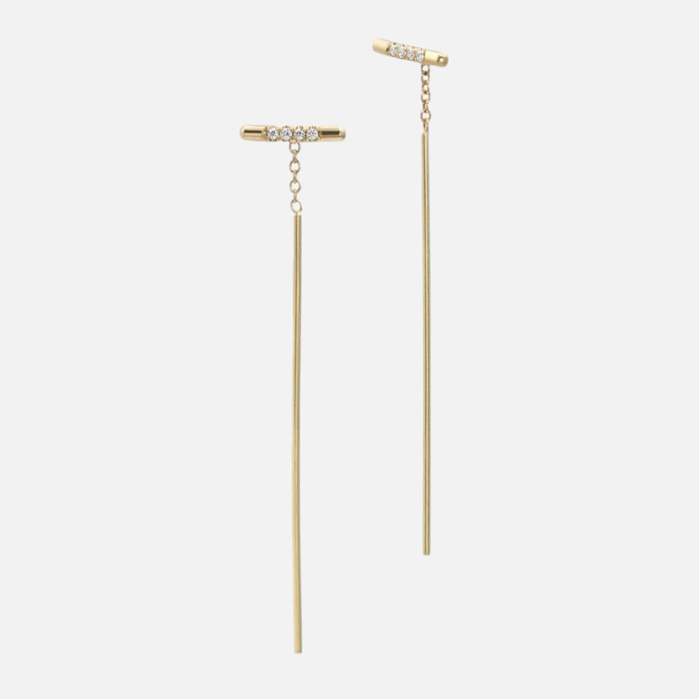 Pavé Linea Threader Earring by White/Space - At Present Jewelry