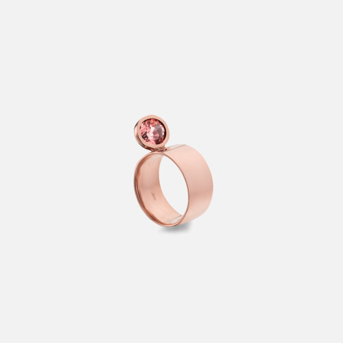Perched Setting Ring with Oval Pink Tourmaline