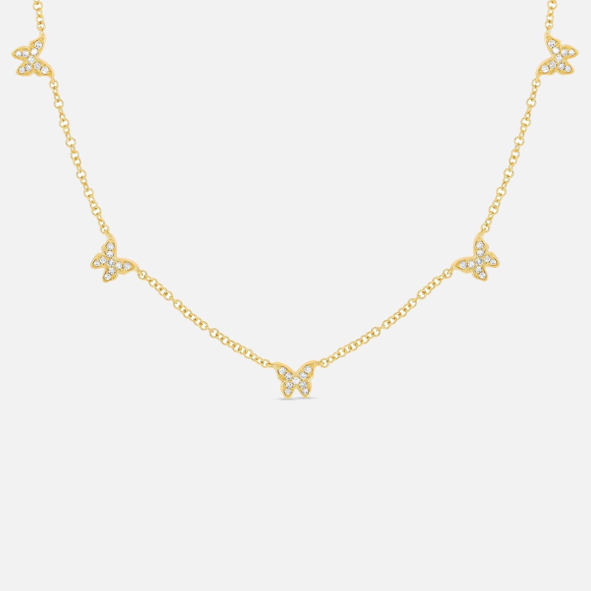 EF Collection 5 Diamond Butterfly Necklace 1