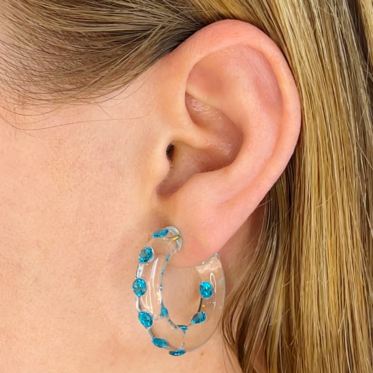 Small Lucid Hoops, Blue