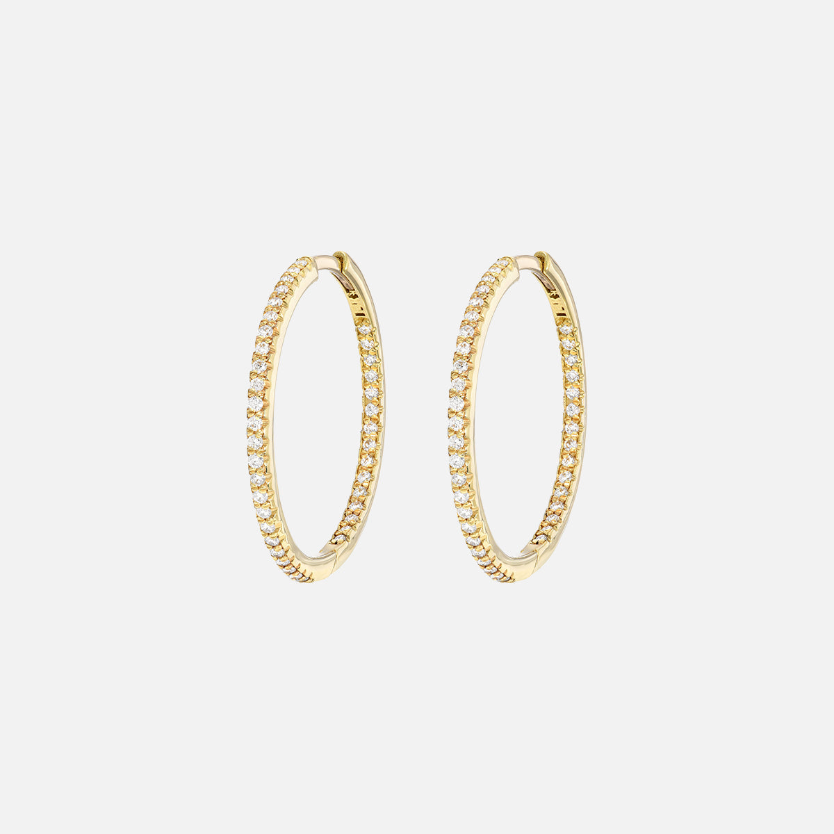 One Inch Diamond Hoops Inside and Out