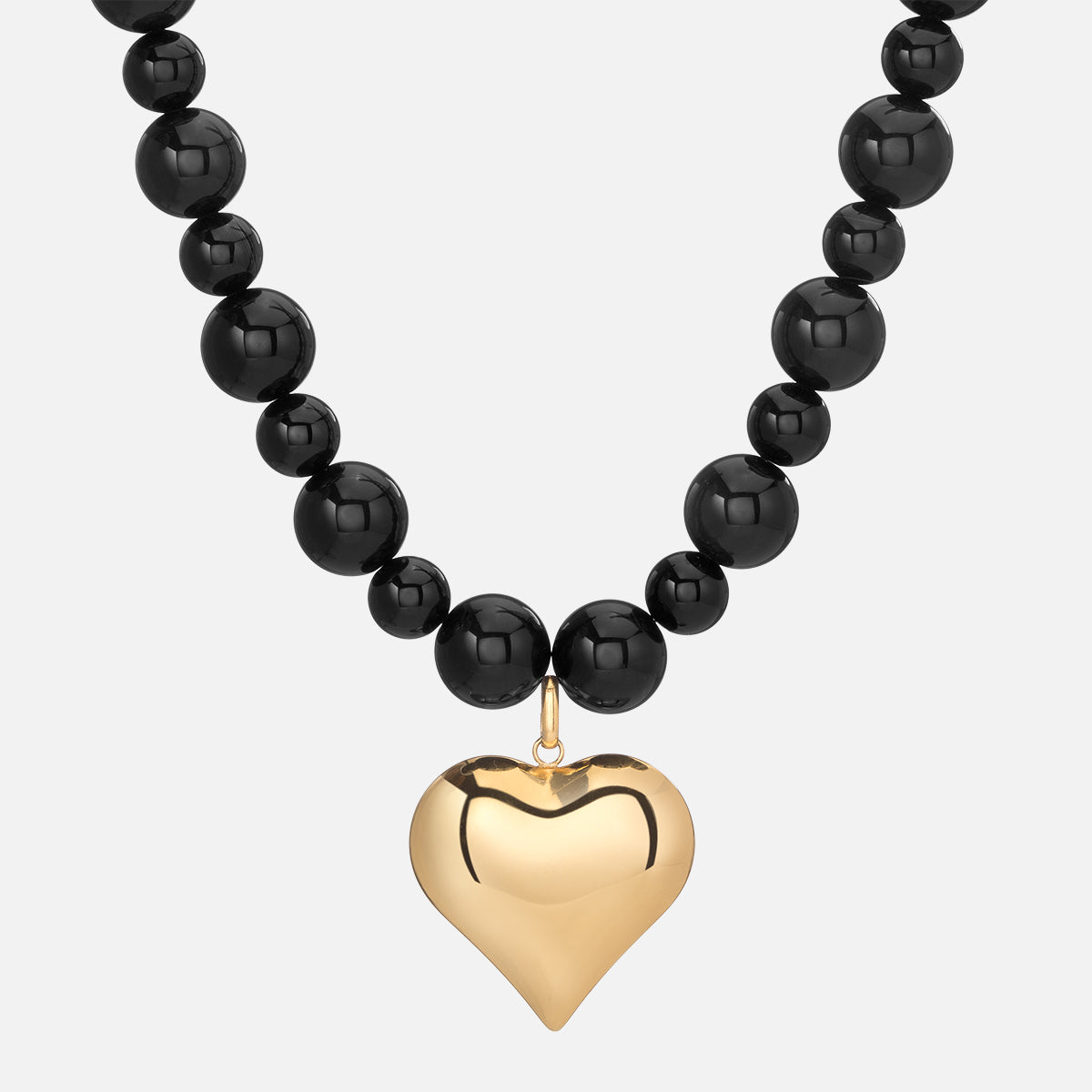 Midnight Heart of Gold Necklace