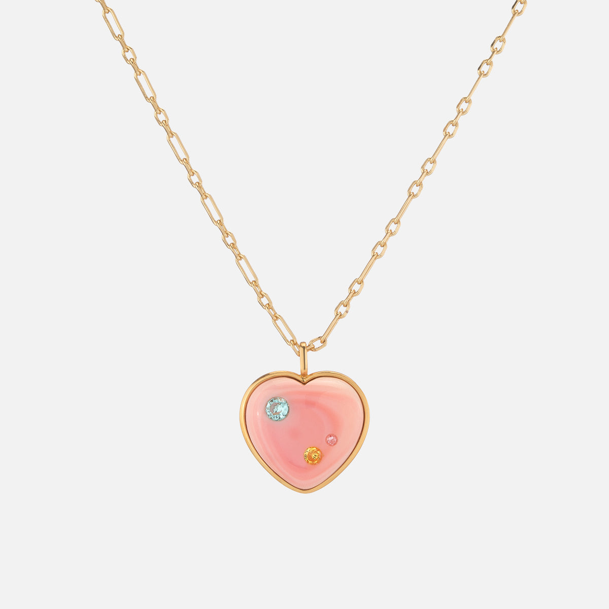 Cotton Candy Heart to Heart Necklace