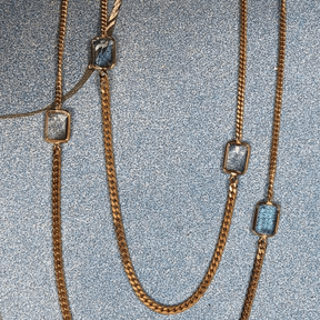 Objet-a Curb Chain Necklace, Tourmaline and Sapphire 3