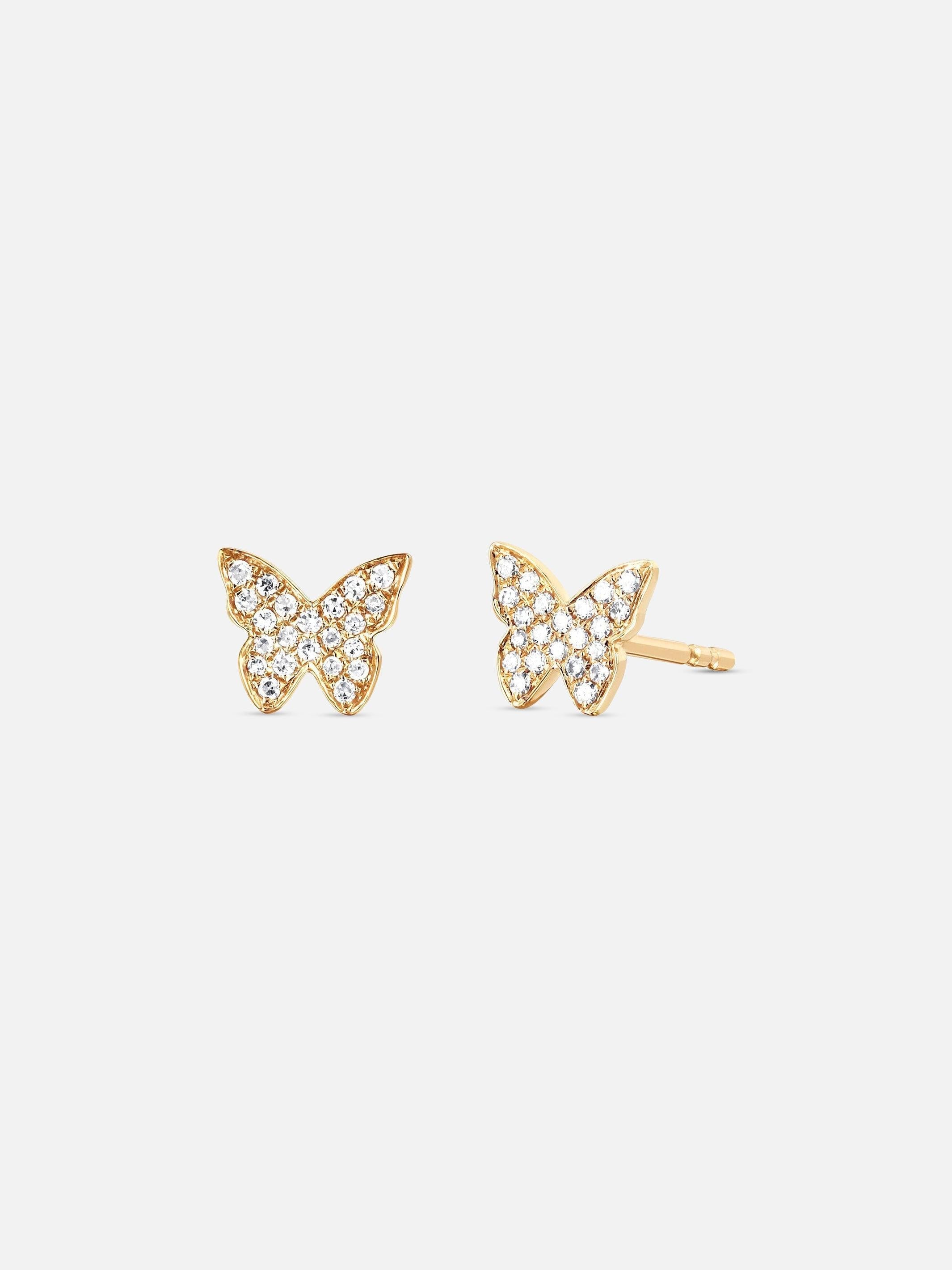 EF Collection Diamond Butterfly Stud Earring 1