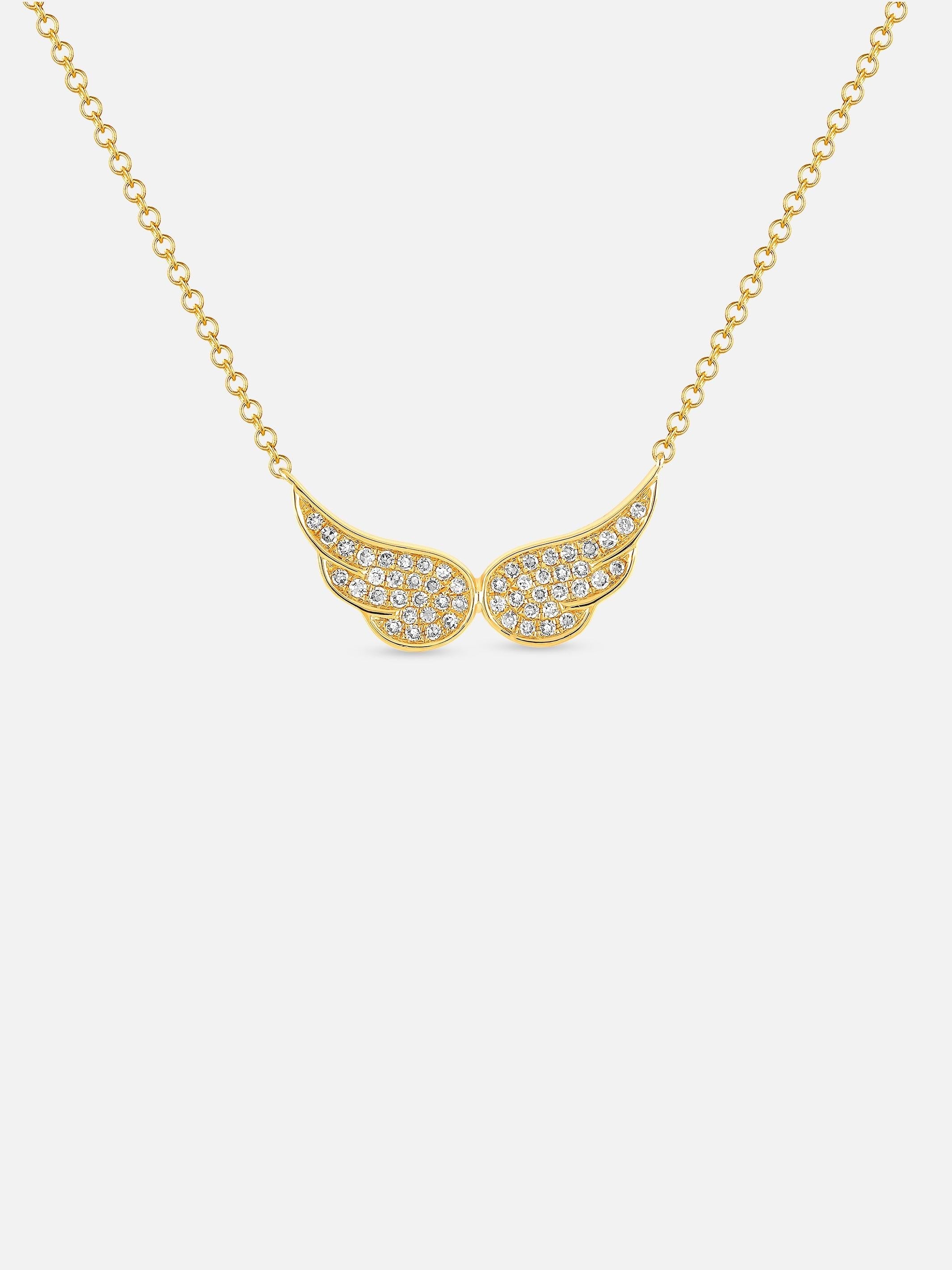 EF Collection Diamond Double Angel Wing Necklace 1