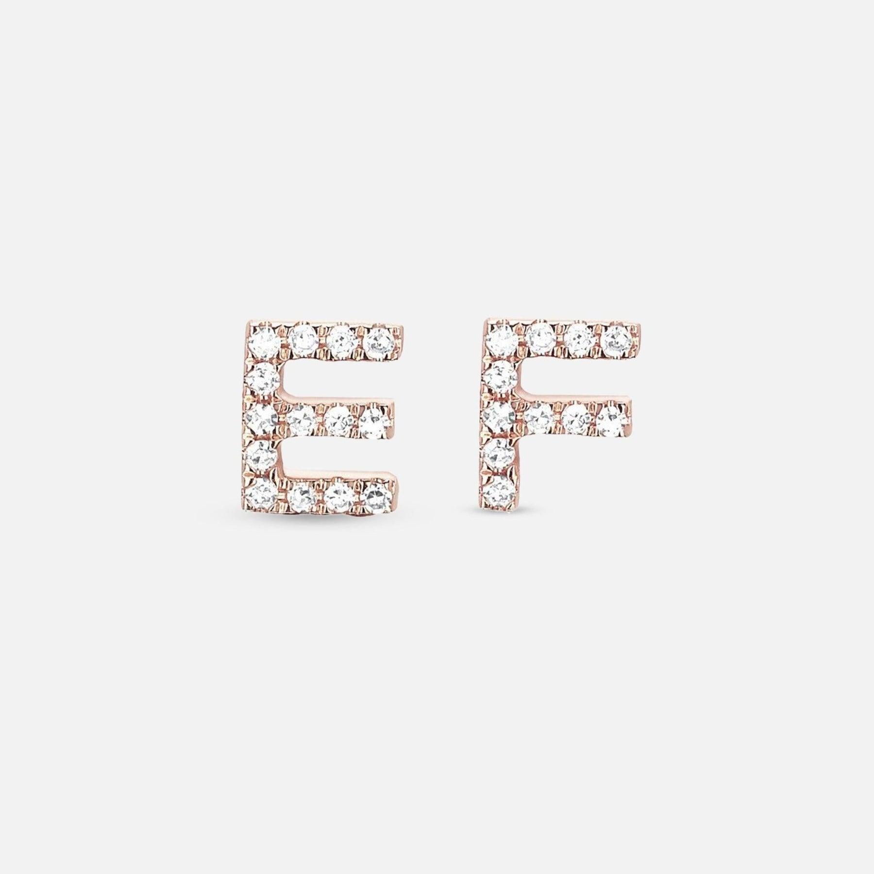 EF Collection Diamond Initial Stud Earring 5