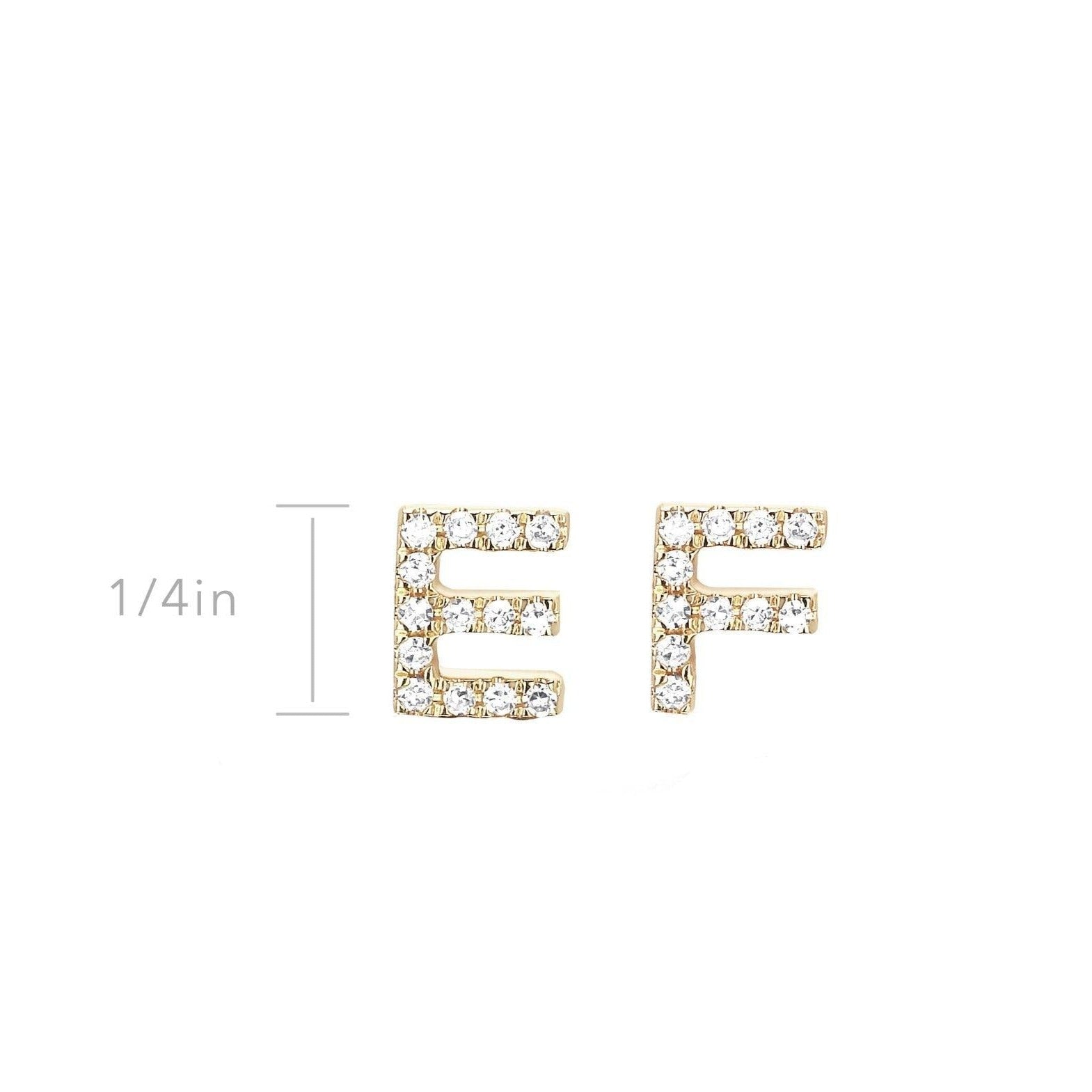 EF Collection Diamond Initial Stud Earring 6