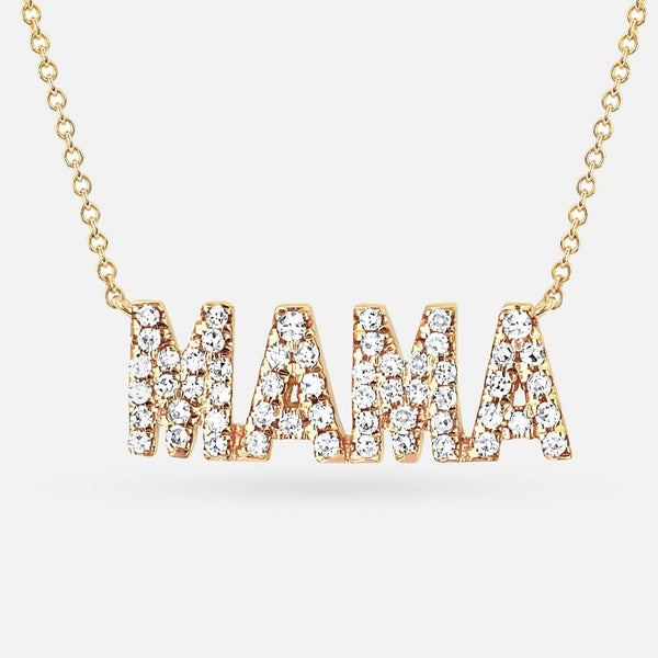0.12ct Diamond 'MAMA' Pendant in 14K White Gold – aryehandcompany