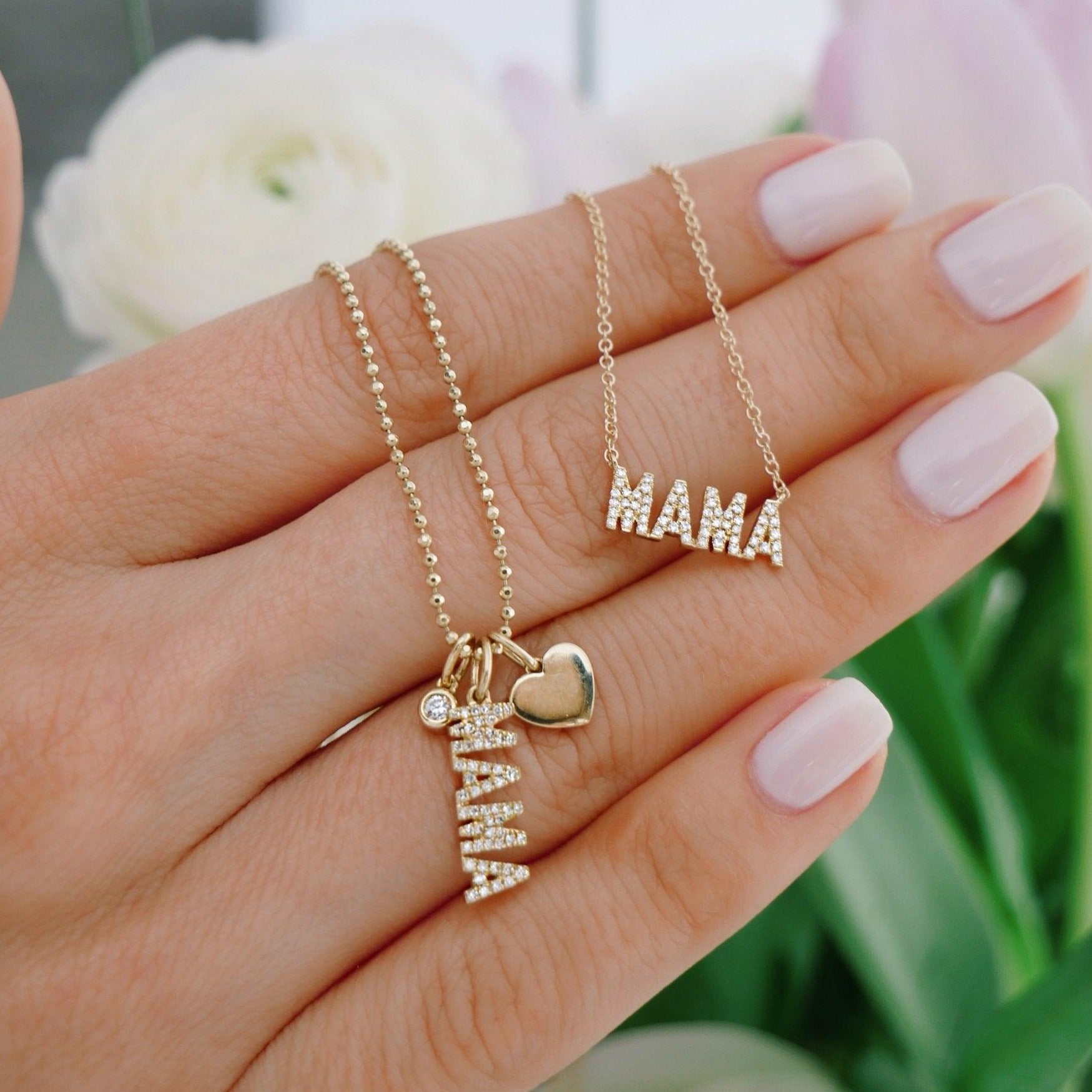 EF Collection Diamond Mama Initial Necklace 3