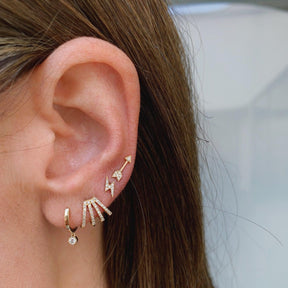 EF Collection Diamond Multi Huggie Earring 2